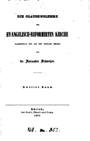 Die Glaubenslehre Der Evangelisch-reformirten Kirche