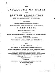 كتالوج نجوم الرابطة البريطانية لتقدم العلوم ؛ تحتوي على متوسط الصعود الأيمن والمسافات القطبية الشمالية ثمانية آلاف وثلاثمائة وسبعة وسبعين نجمة ثابتة ، مخفضة إلى 1 يناير 1850: مع