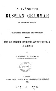 A. Ivánoff's Russian Grammar (16th Ed.-145th Thousand)