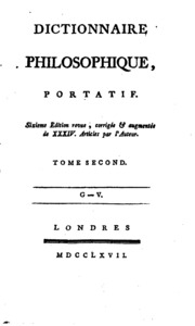 Dictionnaire Philosophique, Portatif