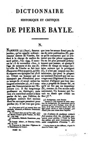 Dictionnaire Historique Et Critique / 1. A - Am