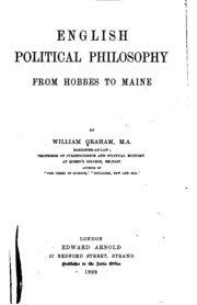 English Political Philosophy From Hobbes To Maine