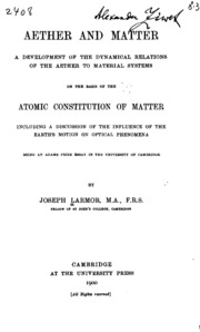 Aether And Matter: