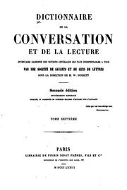 Dictionnaire de la conversation et de la lecture inventaire raisonné des notions générales les plus indispensables à tous
