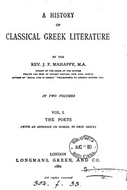 A History Of Classical Greek Literature