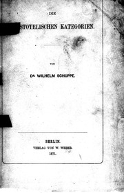Die Aristotelischen Kategorien
