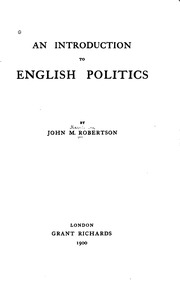 An Introduction To English Politics