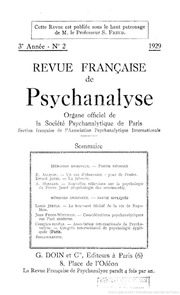 Revue Française de Psychanalyse III. 1929 No.2