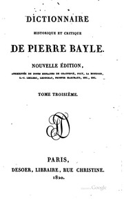 Dictionnaire Historique Et Critique / 1. A - Am