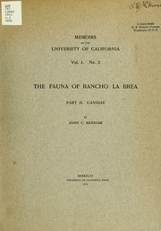 The Fauna Of Rancho La Brea