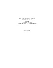 Terence: With An English Translation By John Sargeaunt