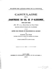 Cartulaire de la chaetreuse du val de Ste-Aldegonde près Saint-Omer