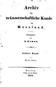 Archiv für wissenschaftliche kunde von Russland