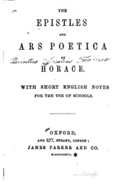 Epistles And Ars Poetica