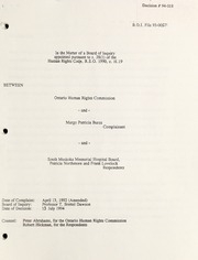 بيرنز ضد مستشفى جنوب موسكوكا التذكاري ، مجلس التحقيق ، يوليو 1994 BOI 94-018