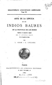 Arte de la lengua de los indios baures de la Provincia de los Moxos