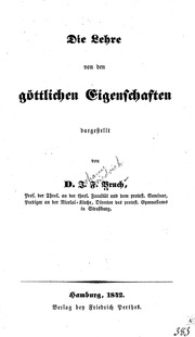 Die Lehre von den göttlichen Eigenschaften