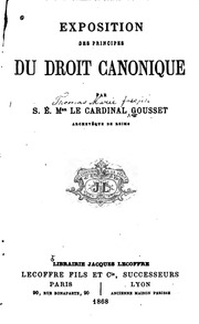 Exposition Des Principes Du Droit Canonique