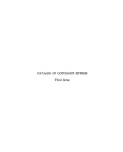 Catalog Of Copyright Entries Series 3 Vol.9 Part 5c Nos.1-2 (jan.-dec. 1955)