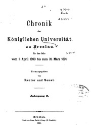 Chronik der Königlichen universität zu Breslau
