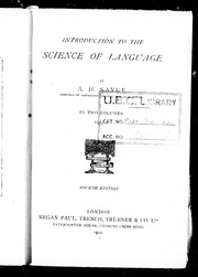 Introduction To The Science Of Language