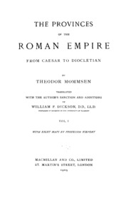 The Provinces Of The Roman Empire From Caesar To Diocletian