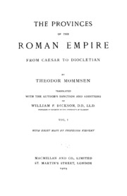 The Provinces Of The Roman Empire From Caesar To Diocletian