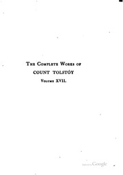 The Complete Works Of Count Tolstoy