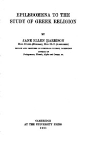 Epilegomena لدراسة الدين اليوناني