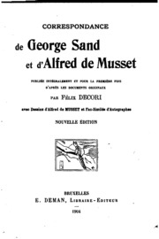 Correspondance De George Sand Et D'alfred De Musset