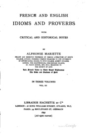 French And English Idioms And Proverbs: With Critical And Historical Notes
