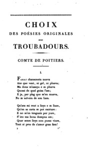 Choix des poésies originales des troubadours