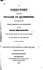 A Directory For The Village Of Rochester