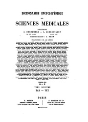Dictionnaire encyclopédique des sciences médicales, publie sous la direction de MM. les docteurs RaigeDelorme et A. Dechambre
