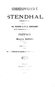 Correspondance De Stendhal (1800-1842)