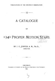 A Catalogue Of 1340 Proper Motion Stars