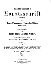 Altpreussische Monatsschrift.