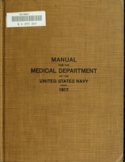 Manual For The Medical Department Of The United States Navy