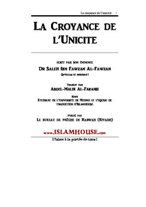 La Croyance De L Rsquo Unicit Eacute