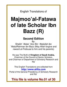 English Translation of Majmoo rsquo al Fatawa of Sh Ibn Baz 2nd Edition