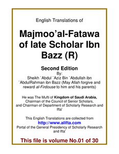 English Translation Of Majmoo Rsquo Al Fatawa Of Sh Ibn Baz 2nd Edition