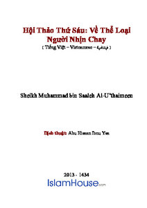 كتاب Hội Thảo Thứ S aacute u: Về Thể Loại Người Nhịn Chay pdf