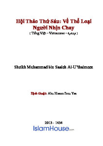 Hội Thảo Thứ S aacute u: Về Thể Loại Người Nhịn Chay