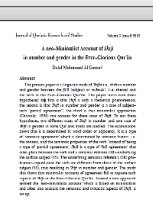 A neo–Minimalist Account of Shift in number and gender in the Ever–Glorious Qurān