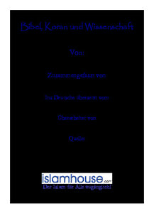 Bibel Koran Und Wissenschaft