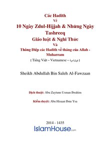 C Aacute C Hadith Về 10 Ng Agrave Y Zdul Hijjah Amp Những Ng Agrave Y Tashreeq Gi Aacute O Luật Nghi Thức Amp Th Ocirc Ng Điệp C Aacute C Về Th Aacute Ng Của Allah Muharram