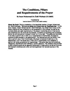 Conditions And Pillars Of The Prayer