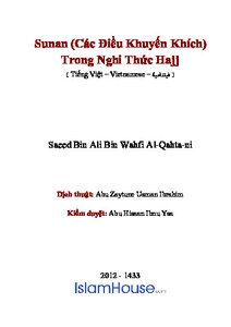 Sunan c aacute c điều khuyến kh iacute ch trong nghi thức Hajj