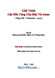 Giải th iacute ch c aacute c nền tảng của đức tin Iman