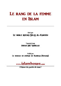 Le rang de la femme en Islam